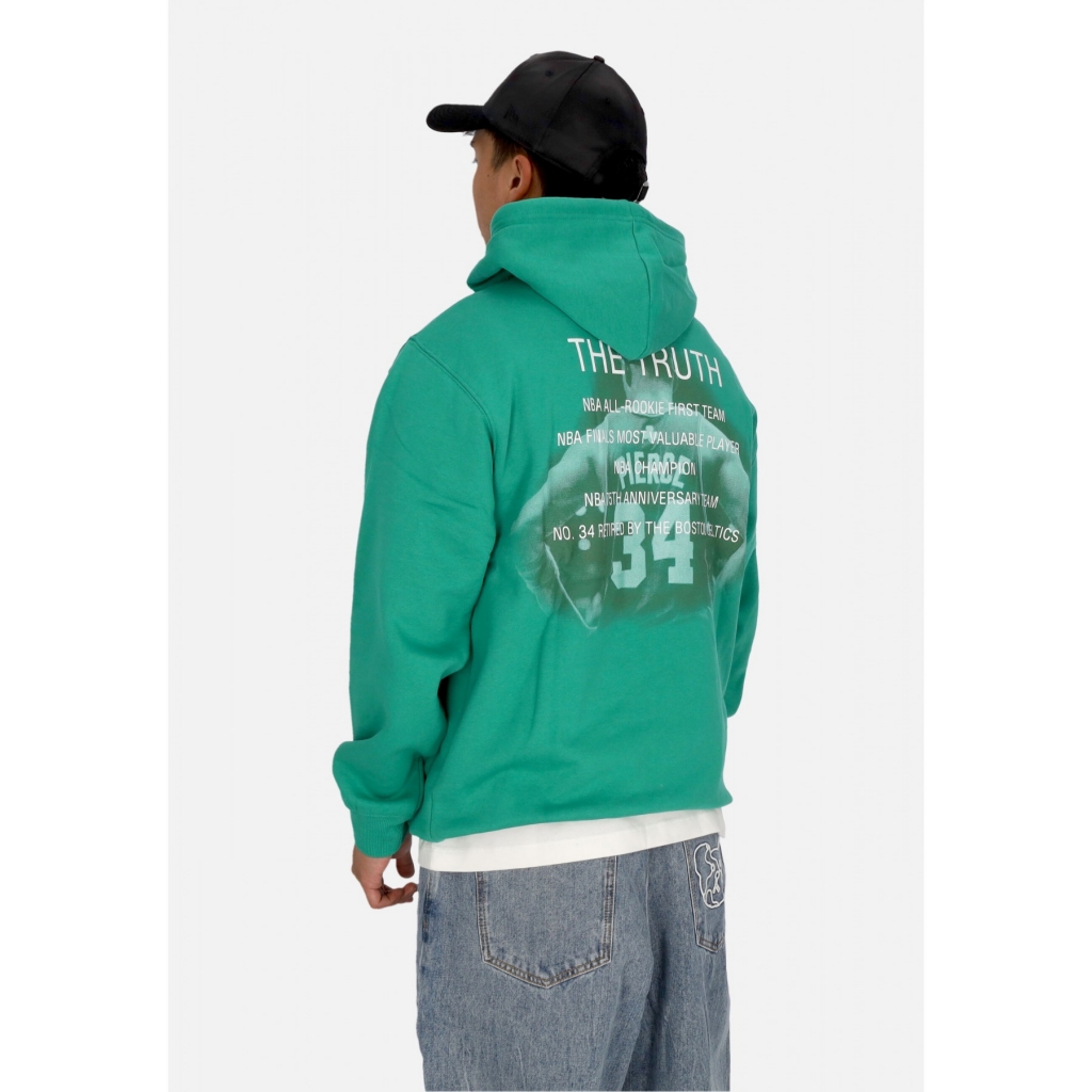 felpa cappuccio uomo nba premium fleece vintage logo hoodie paul pierce boscel KELLY GREEN