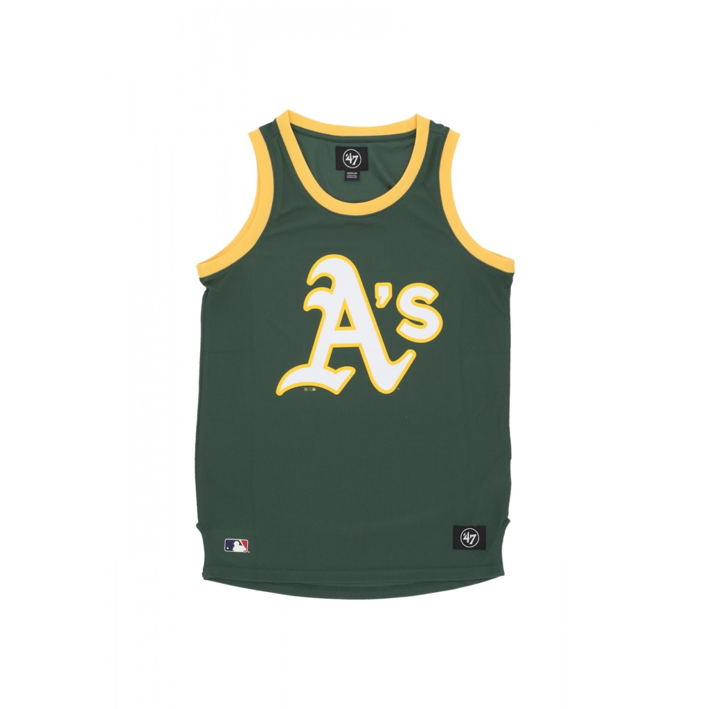 canotta tipo basket uomo mlb imprint tank new city oakath DARK GREEN