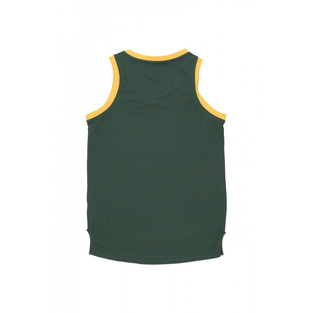 canotta tipo basket uomo mlb imprint tank new city oakath DARK GREEN