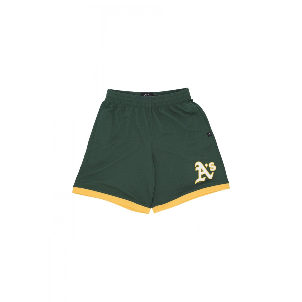 pantaloncino tipo basket uomo mlb imprint shorts new city oakath DARK GREEN