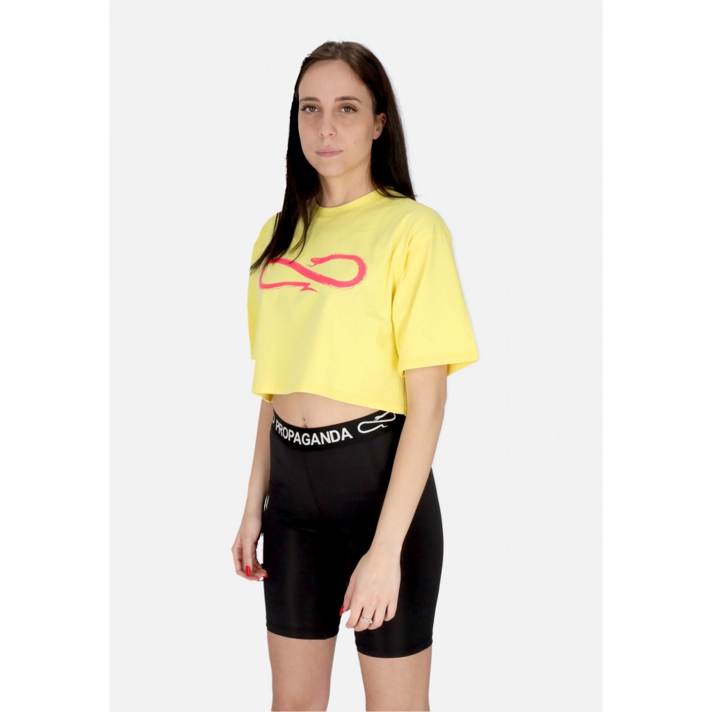 maglietta corta donna w logo crop top tee AURORA