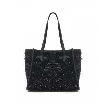 Shopper Marcella in wool-boucl nero