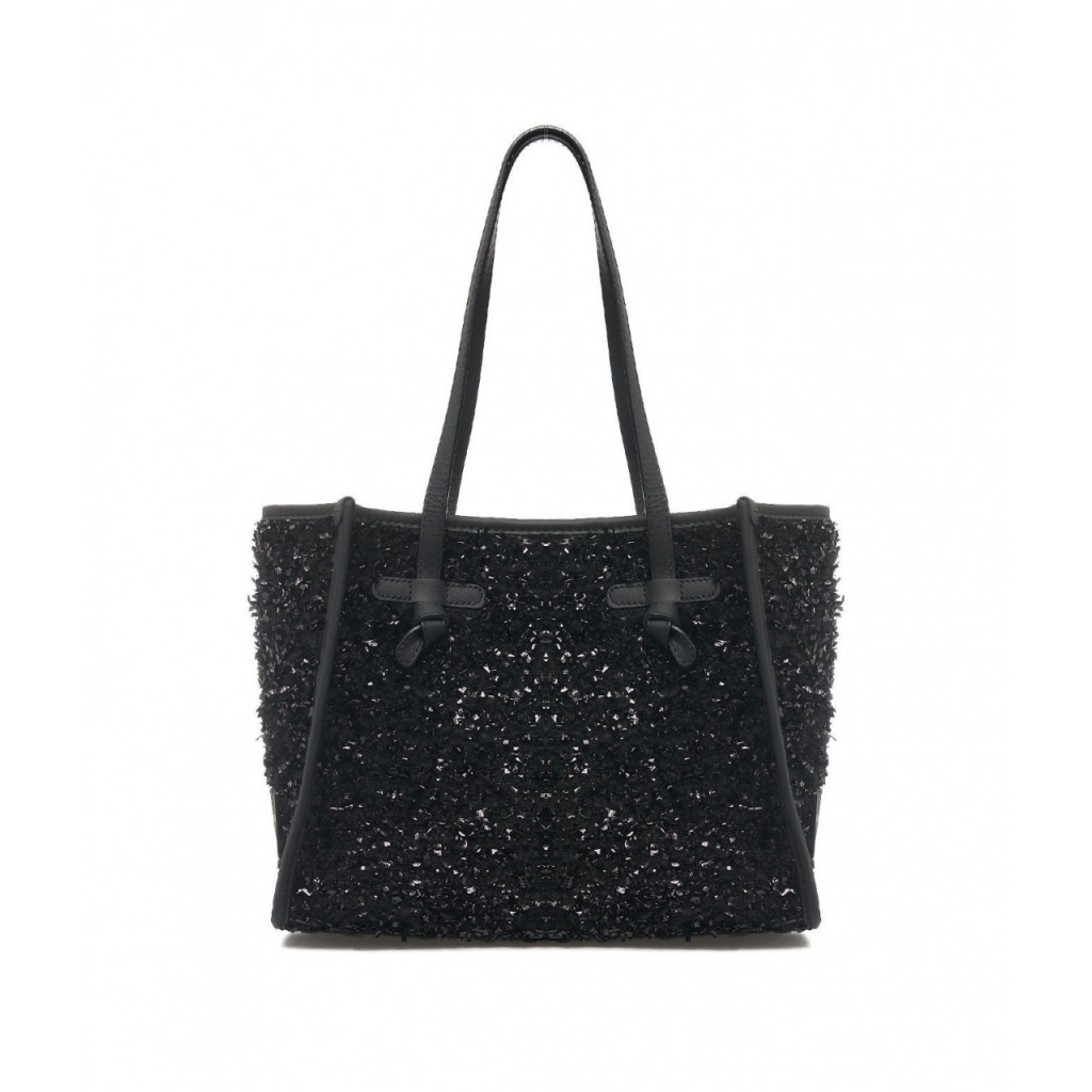 Shopper Marcella in wool-boucl nero