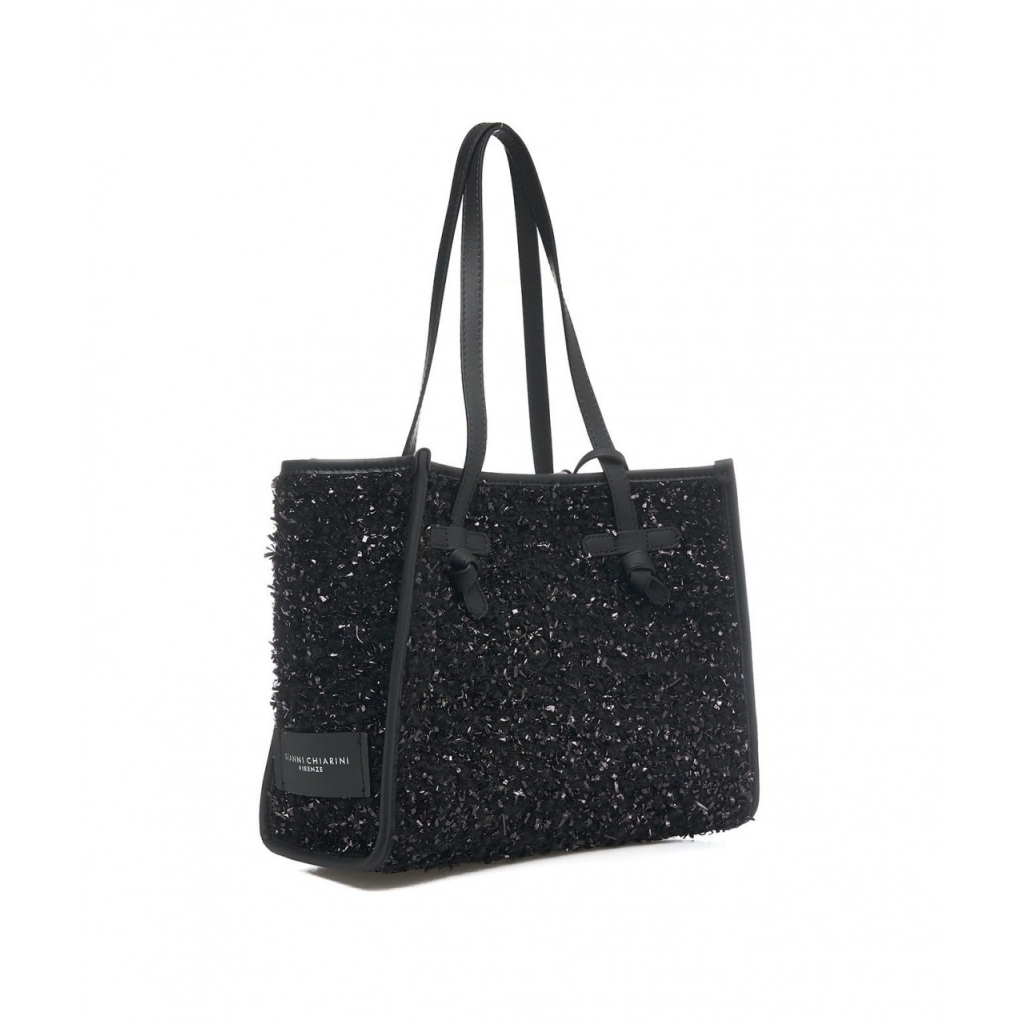 Shopper Marcella in wool-boucl nero