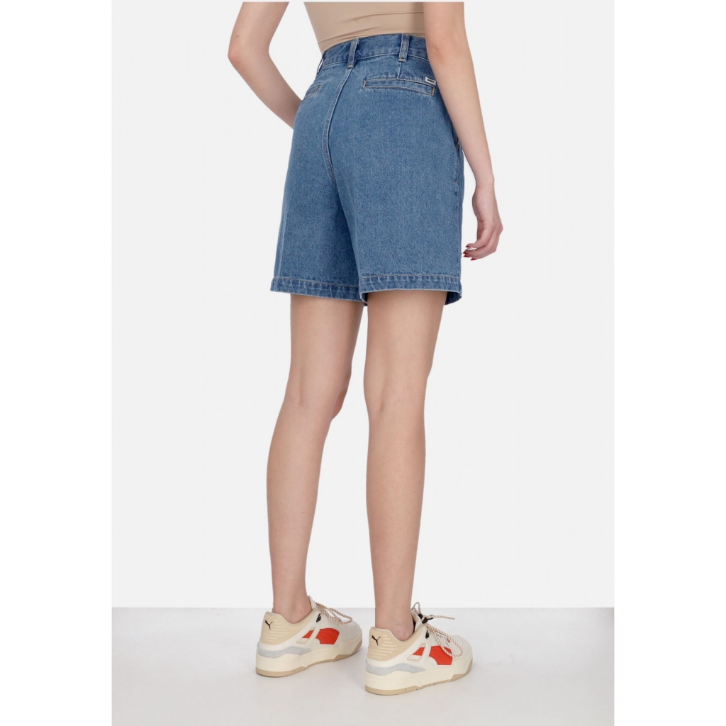 jeans corto donna w eli pleated short LIGHT INDIGO