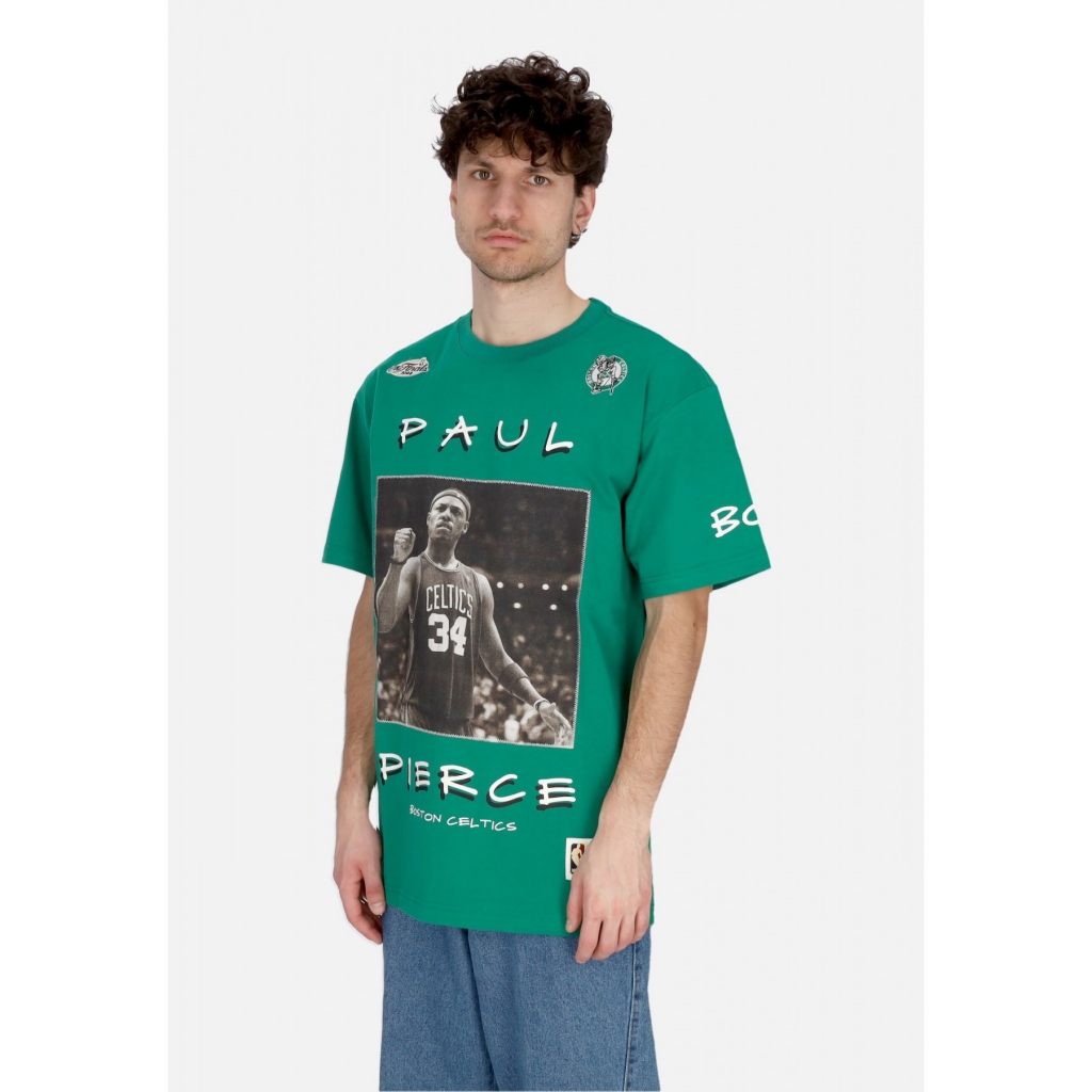 maglietta uomo nba heavyweight premium player vintage logo tee paul pierce boscel KELLY GREEN