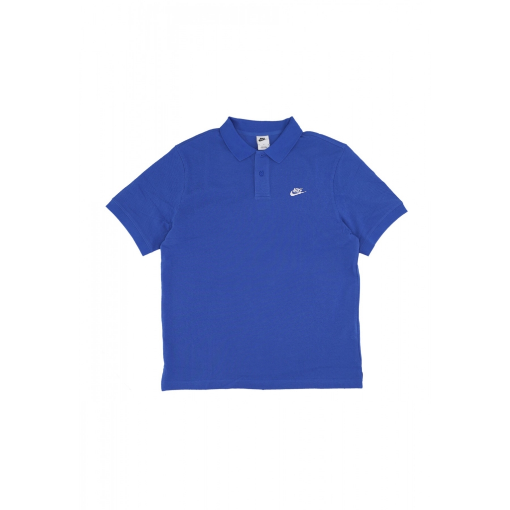 polo manica corta uomo club essential pique polo shirt GAME ROYAL/WHITE