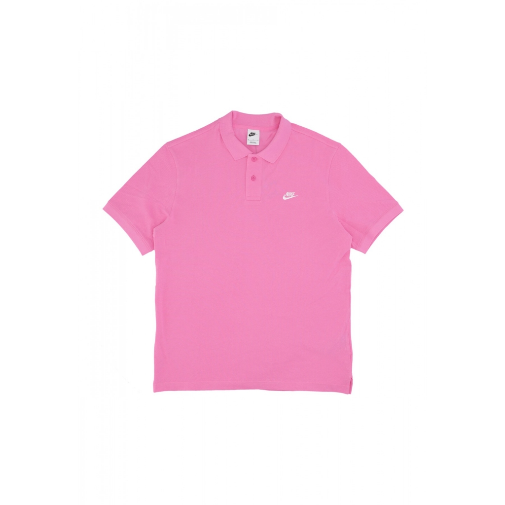 polo manica corta uomo club essential pique polo shirt PLAYFUL PINK/WHITE