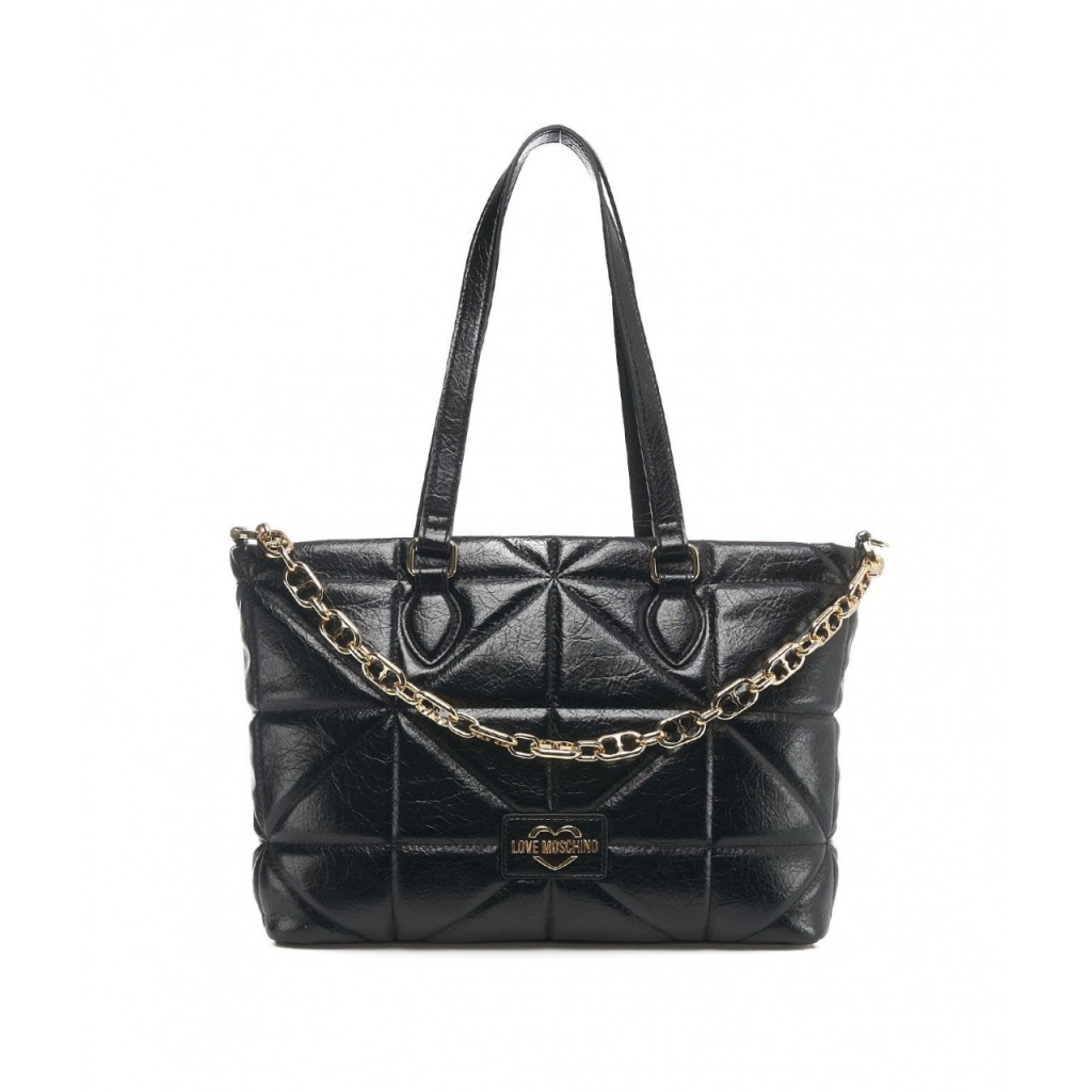 Shopper in ecopelle nero