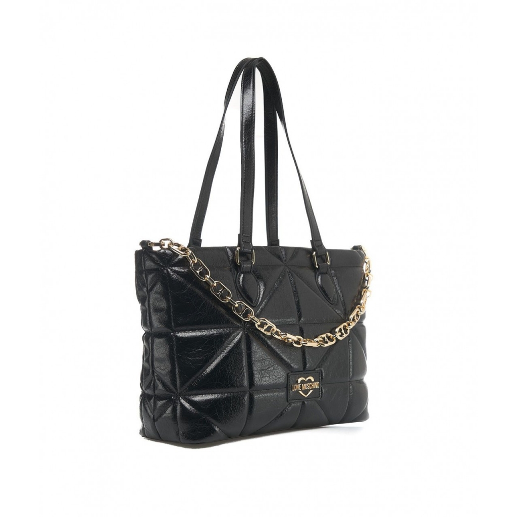 Shopper in ecopelle nero