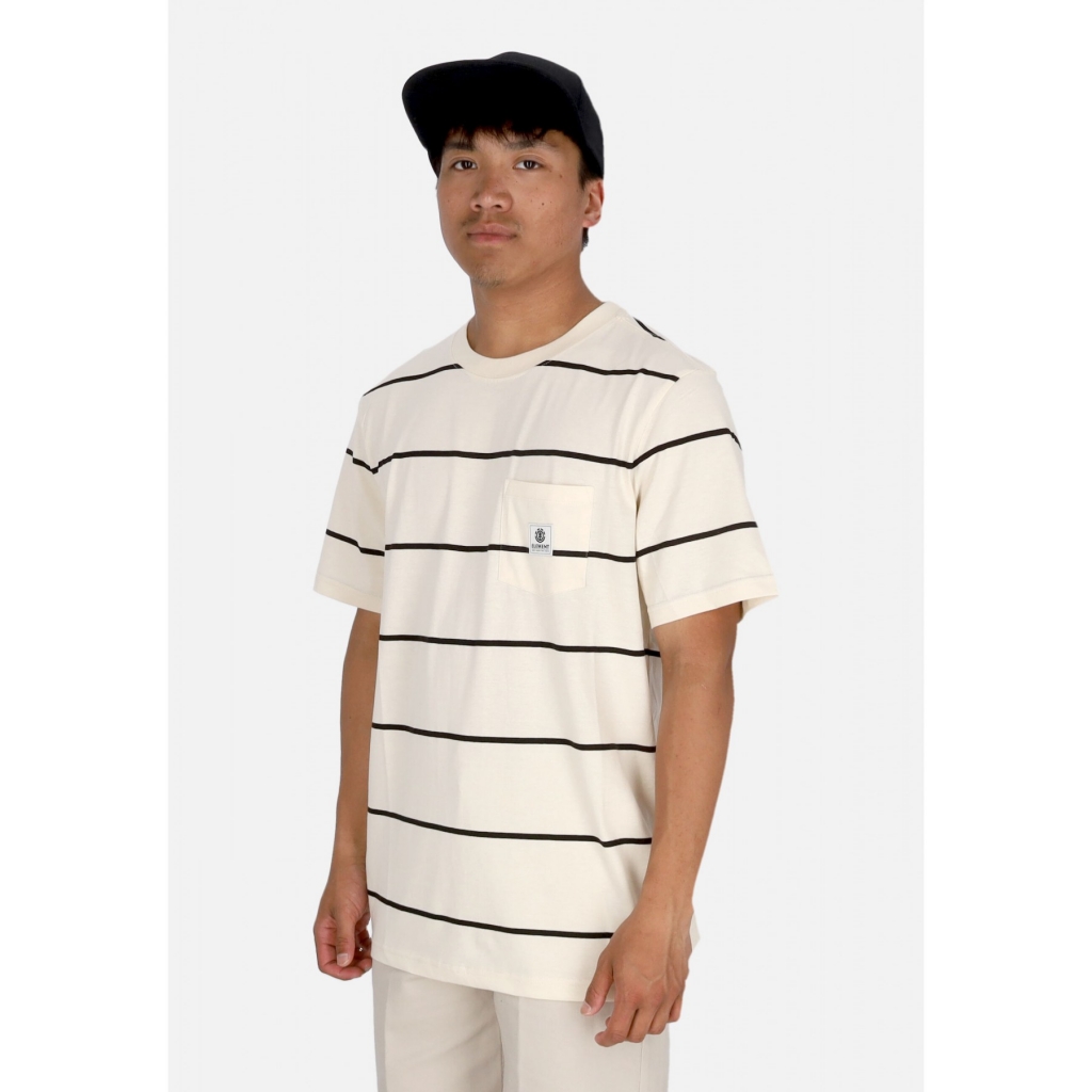 maglietta uomo basic pocket label tee WHITE/BLACK STRIPES