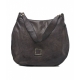 Borsa in pelle con borchie grigio