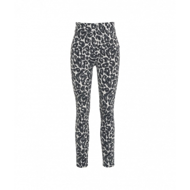 Leggings leopardati stretch nero