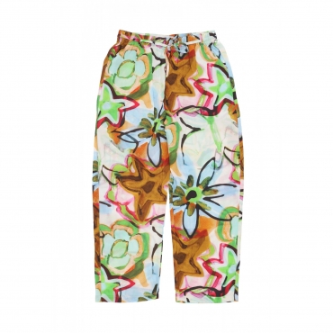 pantalone lungo donna marker drawn flower pant AQUA MULTI