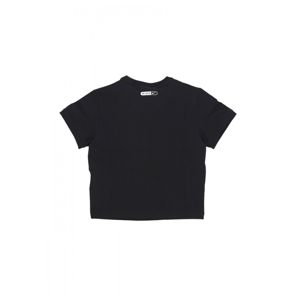 maglietta corta donna w sportswear baby swoosh cropped tee BLACK/BLACK