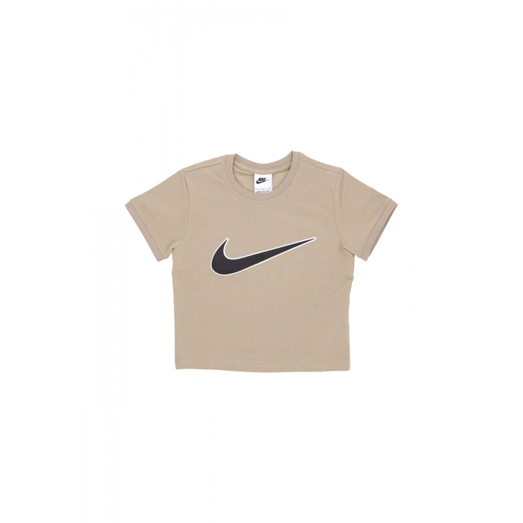 maglietta corta donna w sportswear baby swoosh tee KHAKI/KHAKI