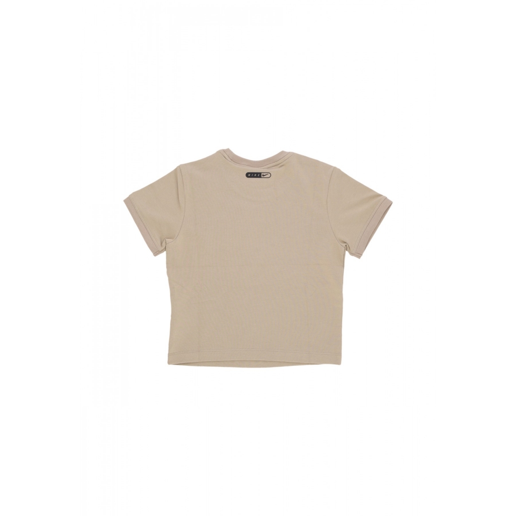 maglietta corta donna w sportswear baby swoosh tee KHAKI/KHAKI