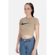 maglietta corta donna w sportswear baby swoosh tee KHAKI/KHAKI