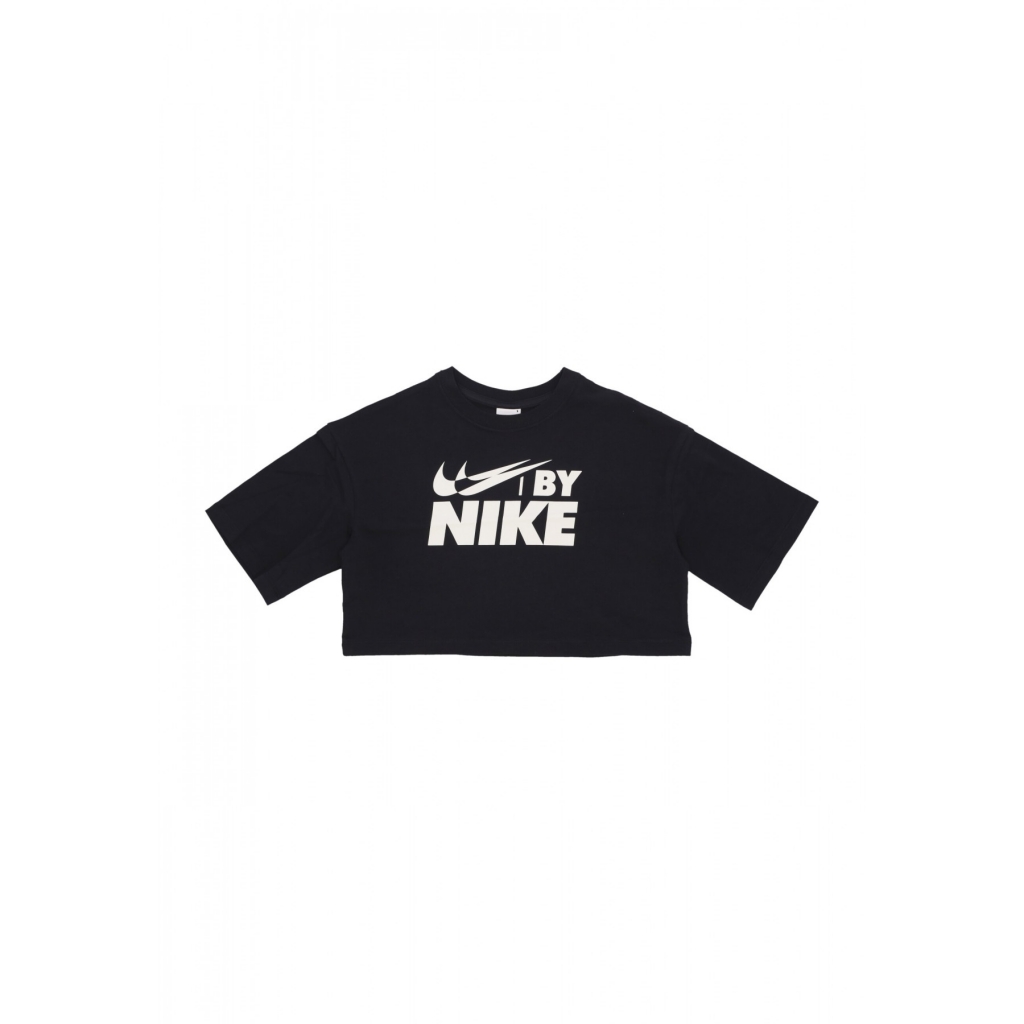 maglietta corta donna w sportswear swoosh big logo crop tee BLACK/SAIL