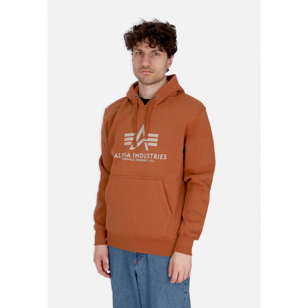 felpa cappuccio uomo basic hoodie HAZEL BROWN