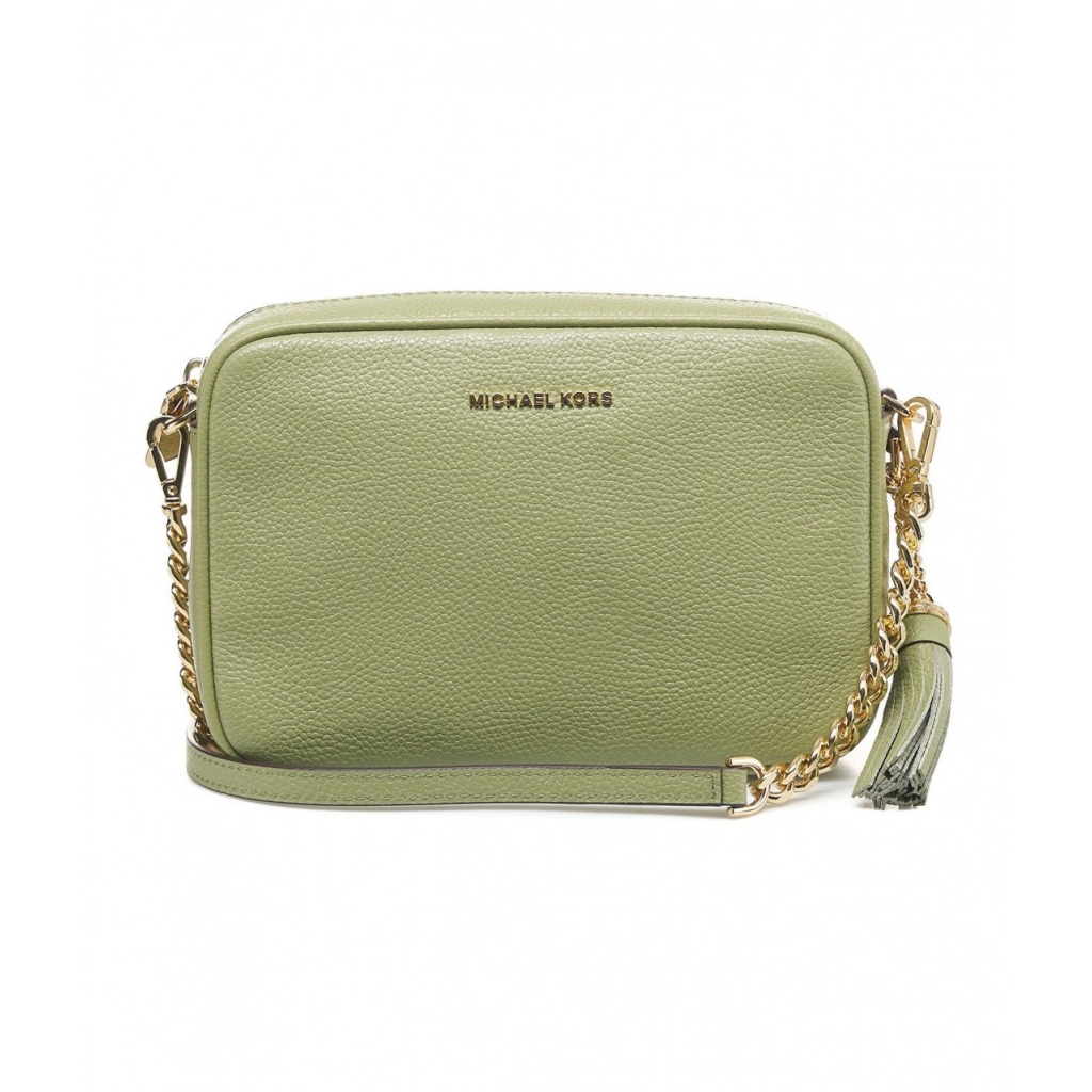 Mini borsa Jet Set con logo verde chiaro