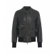 Giacca bomber in pelle nero