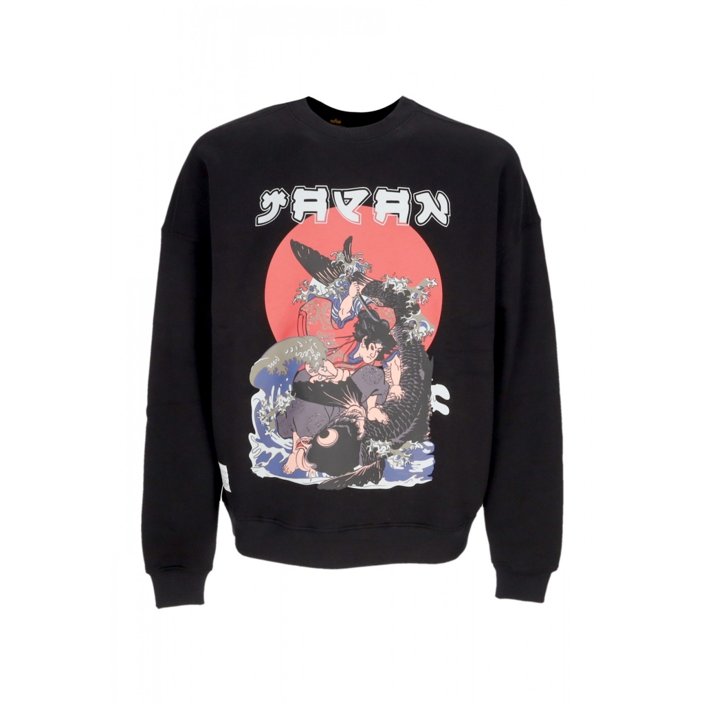 felpa girocollo uomo japan warrior crewneck BLACK