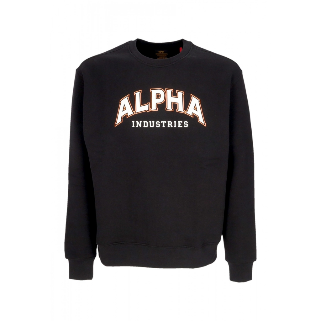 felpa girocollo uomo college crewneck BLACK