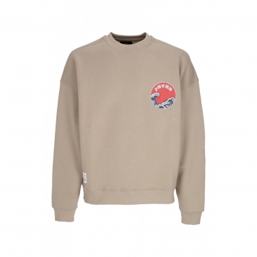 felpa girocollo uomo japan wave warrior crewneck VINTAGE SAND