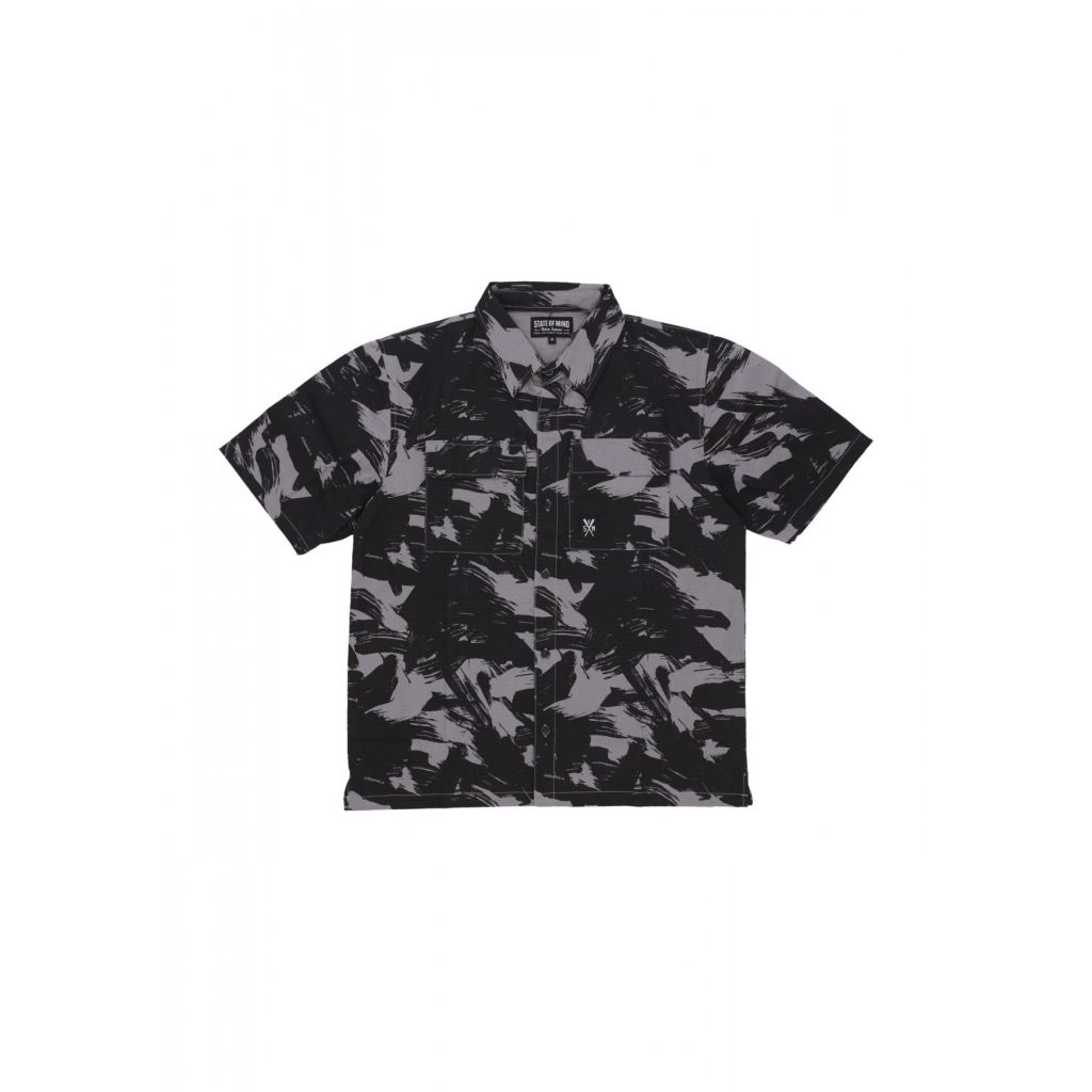 camicia manica corta uomo combat shirt BLACK/CAMO