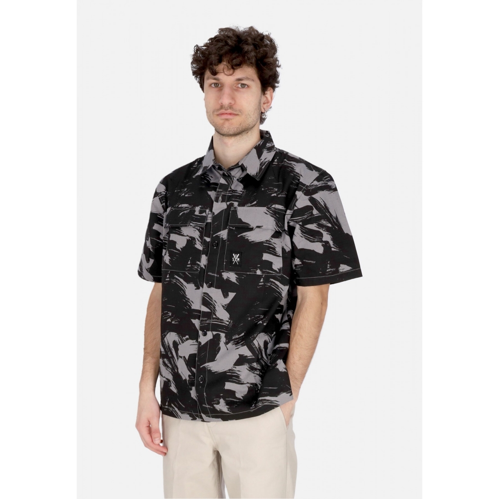 camicia manica corta uomo combat shirt BLACK/CAMO