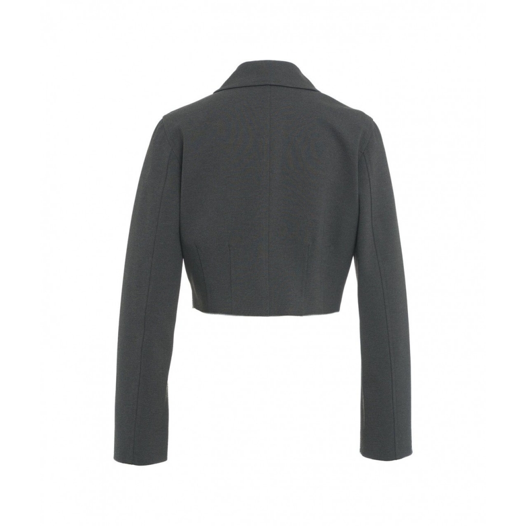 Giacca cropped Doccia grigio scuro