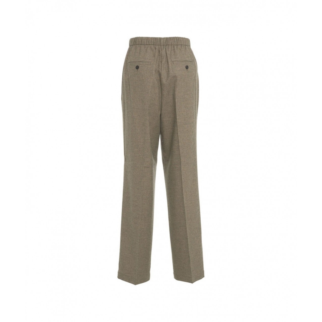 Pantaloni in pied-de-poule marrone