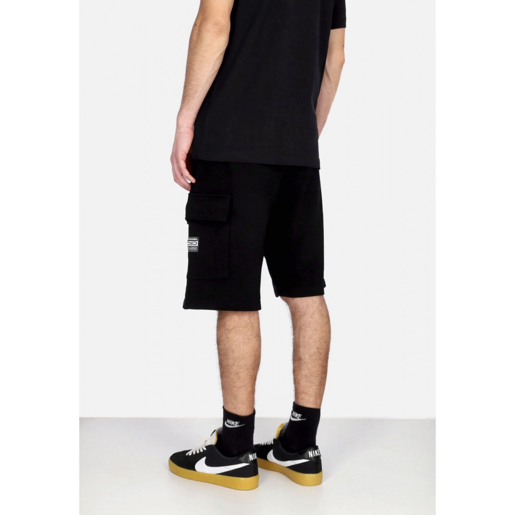 pantalone corto tuta uomo label classic cargo sweatshort BLACK