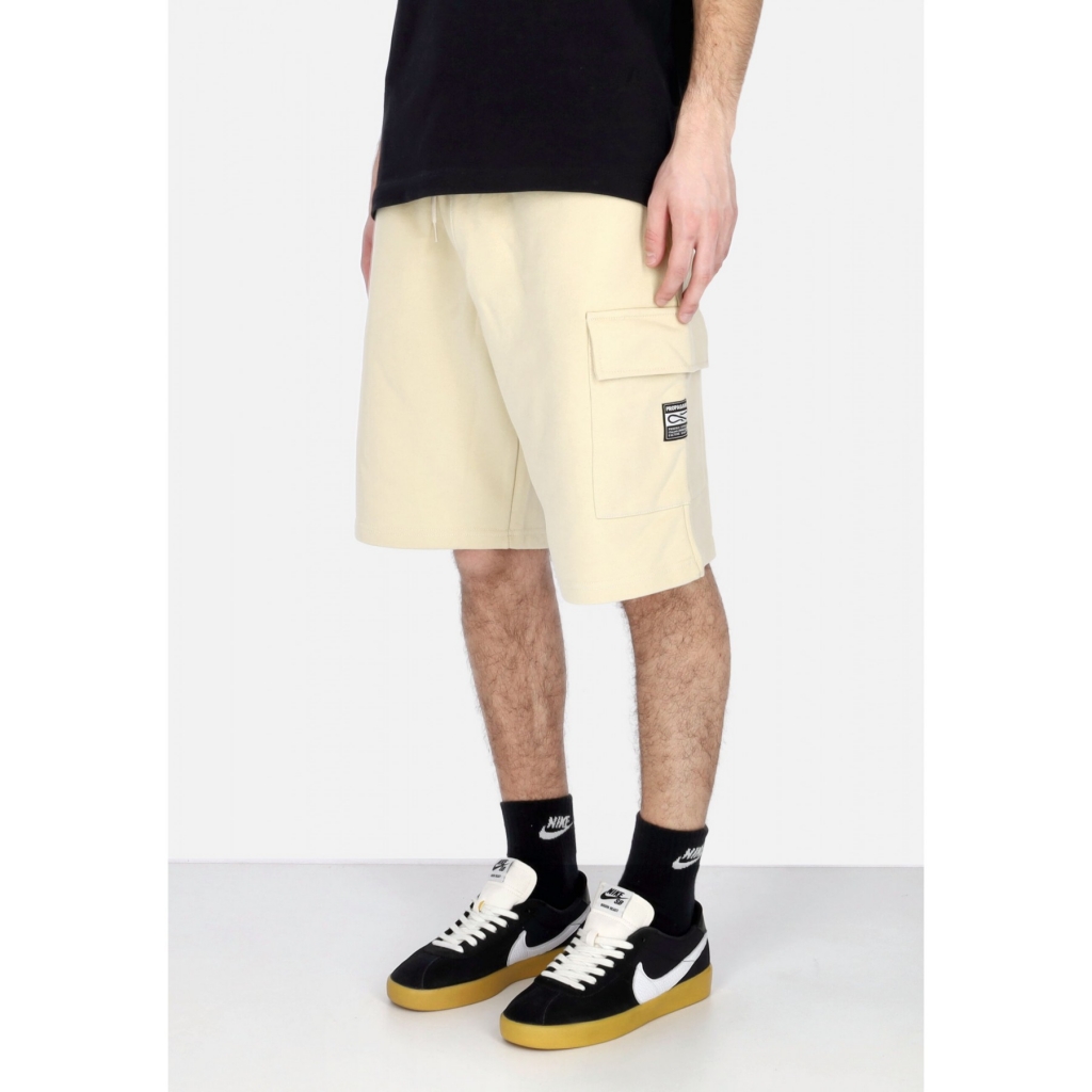 pantalone corto tuta uomo label classic cargo sweatshort GRAVEL