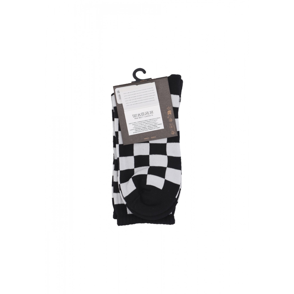 calza media uomo checkerboard crew rox socks BLACK/WHITE