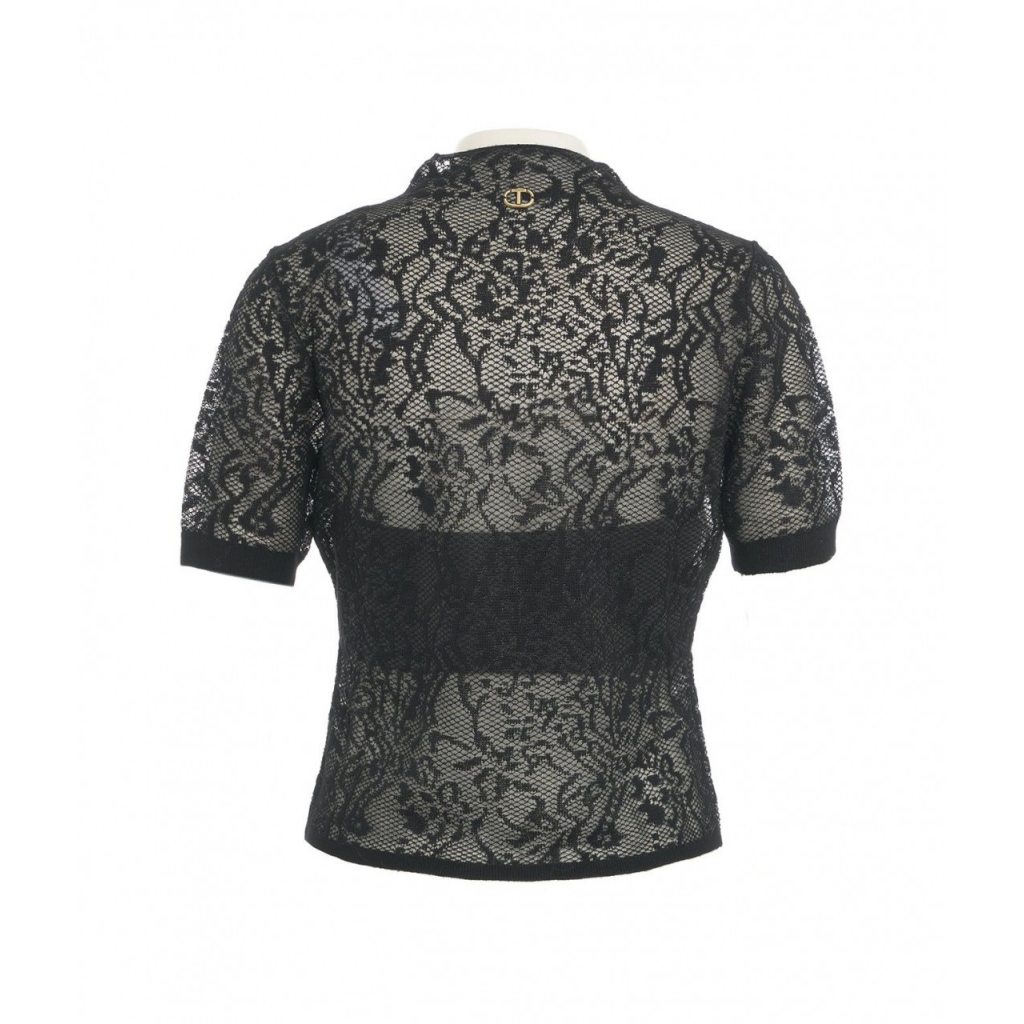 Maglia lupetto jacquard nero