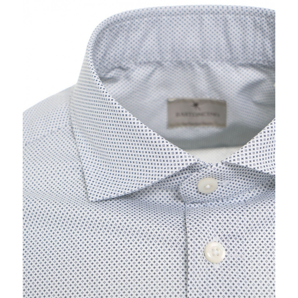 Camicia con stampa geometrica blu