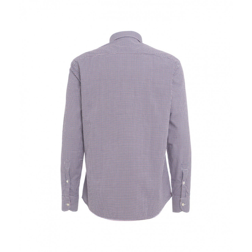 Camicia con motivo pied-de-poule blu