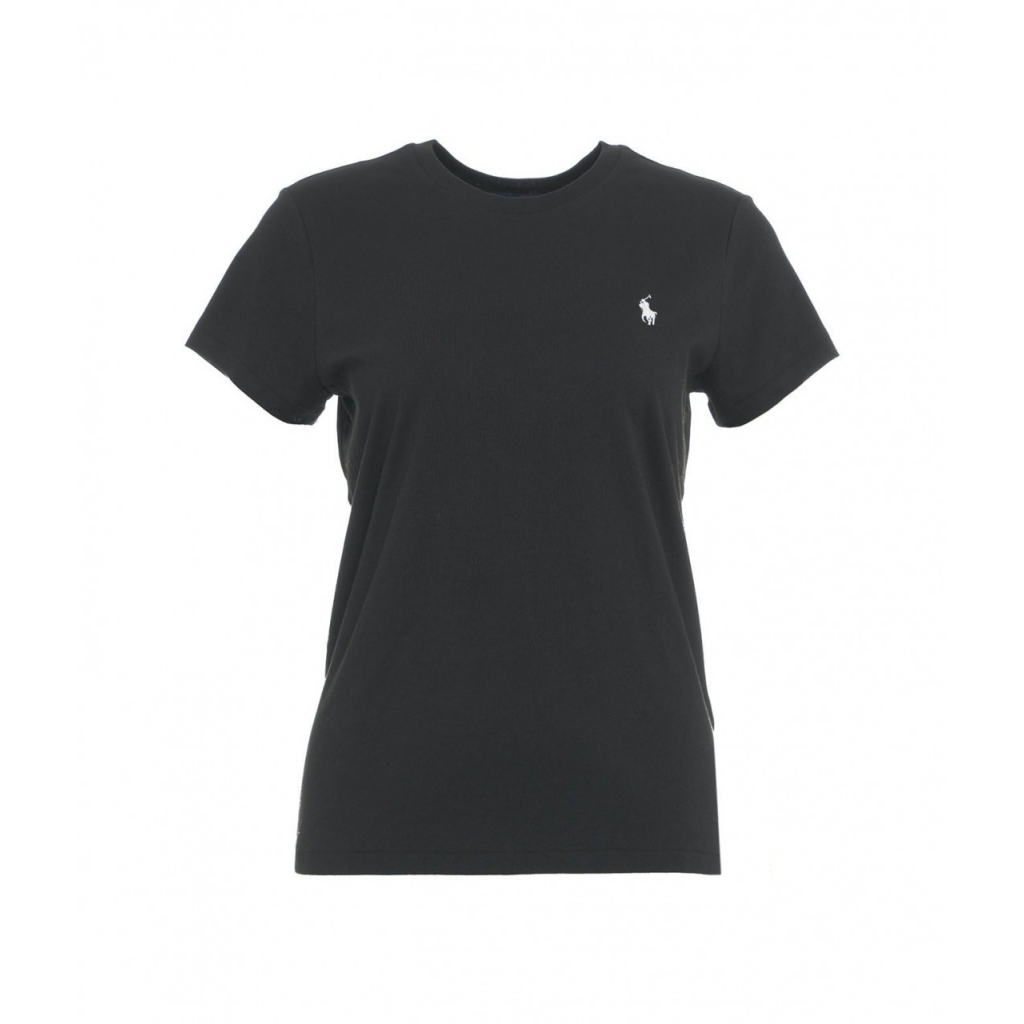 T-shirt con logo ricamato nero