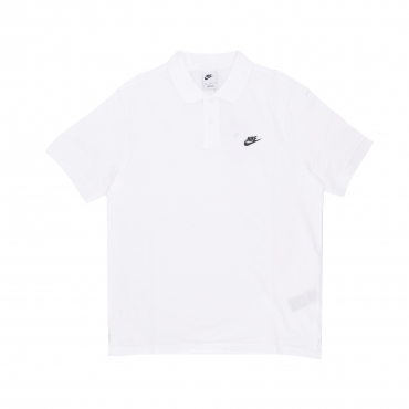 polo manica corta uomo club essential pique polo shirt WHITE/BLACK