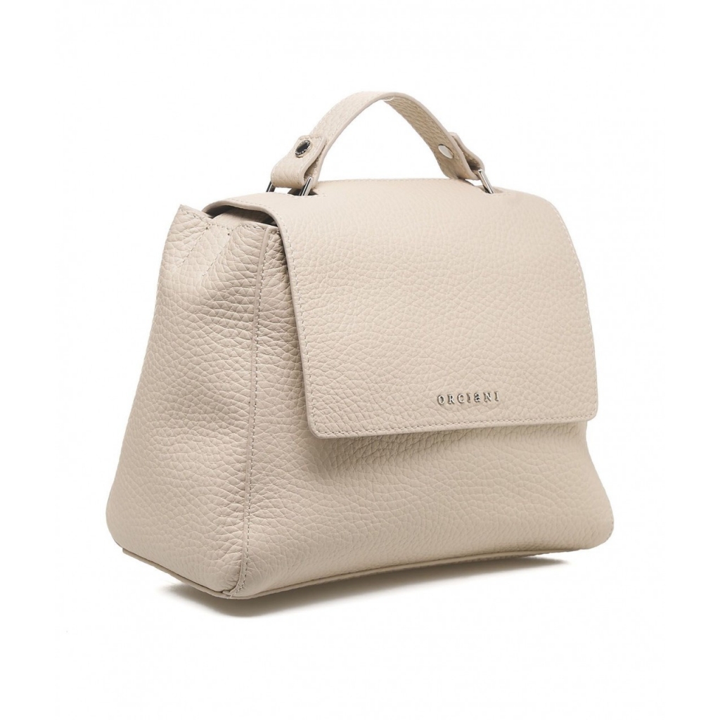 Borsa a mano in nappa Sveva Soft Small beige