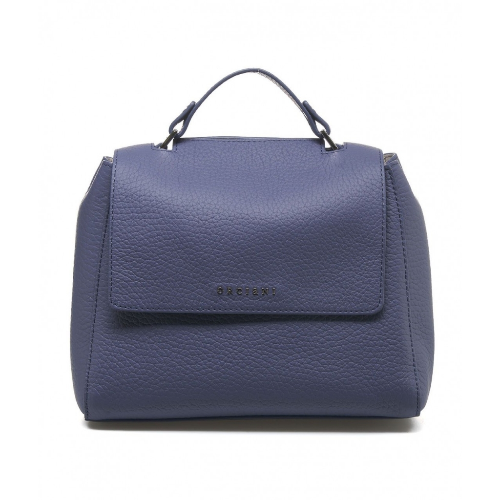 Borsa a mano in nappa Sveva Soft Small blu