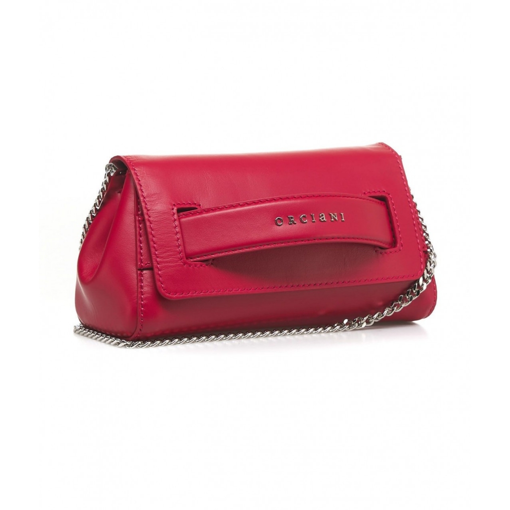 Mini borsa a mano in pelle rosso