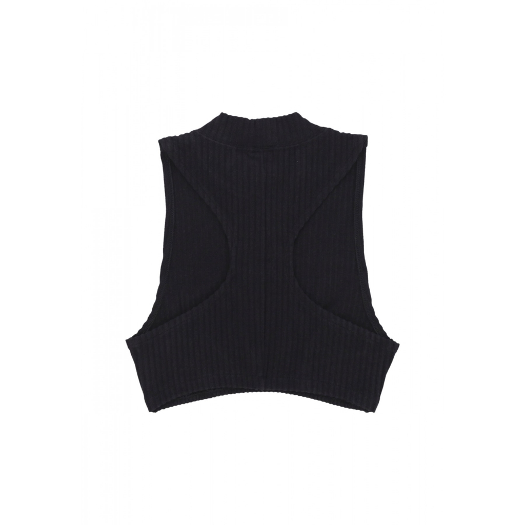 top donna w sportswear chill knit rib crop tank BLACK/BLACK