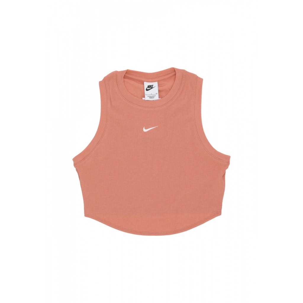 top donna w sportswear essential rib crop tank TERRA BLUSH/SAIL