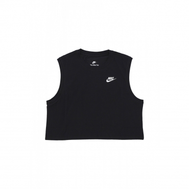 maglietta corta donna w sportswear club crop tee BLACK/WHITE