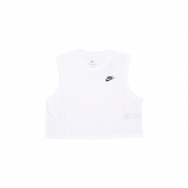 maglietta corta donna w sportswear club crop tee WHITE/BLACK