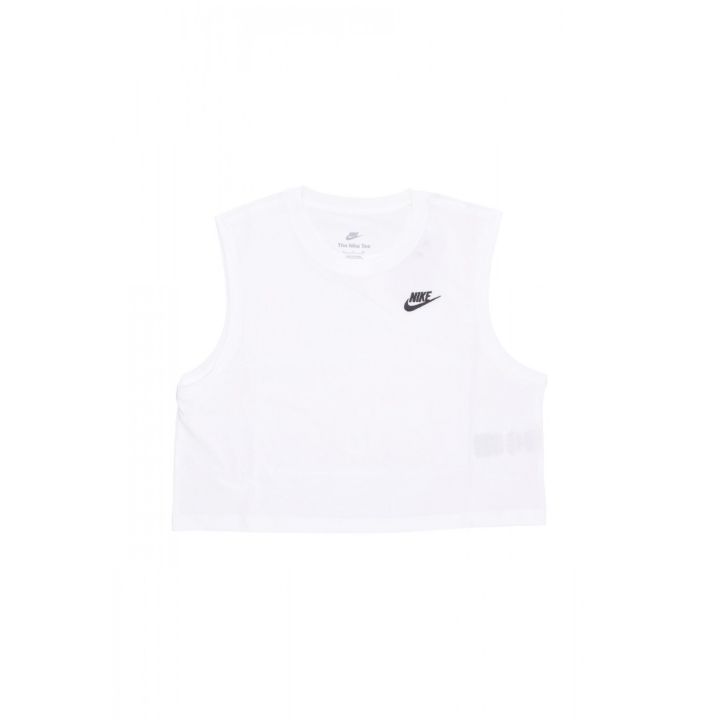 maglietta corta donna w sportswear club crop tee WHITE/BLACK