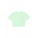 maglietta donna w sportswear essential slim-fit crop tee VAPOR GREEN/WHITE